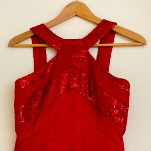 Jessica McLintock red cocktail gown